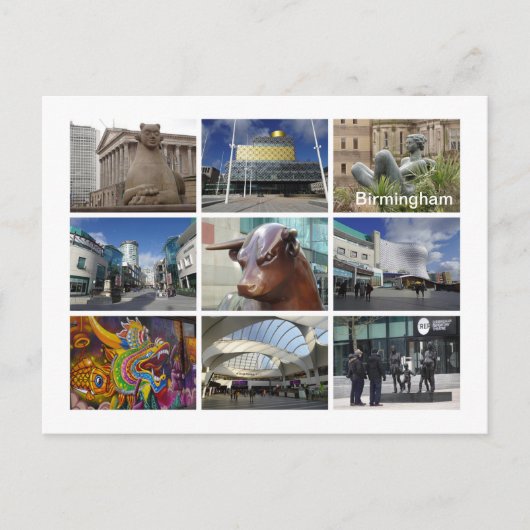 Birmingham Postkarte (Vorderseite)