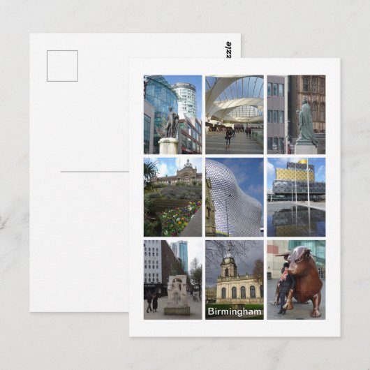 Birmingham Postkarte (Vorne/Hinten)