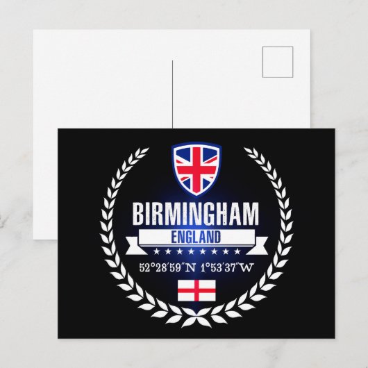 Birmingham Postkarte (Vorne/Hinten)