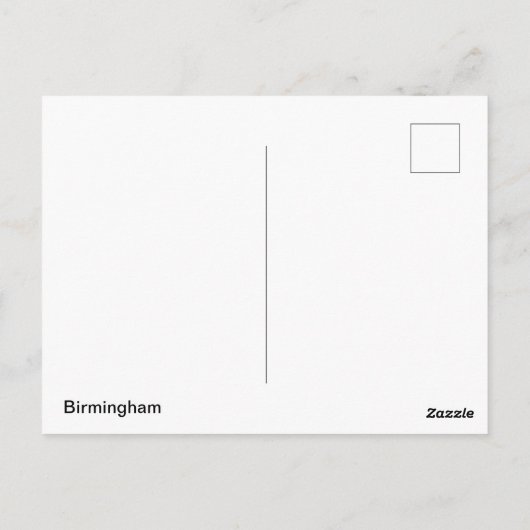 Birmingham Postkarte (Rückseite)