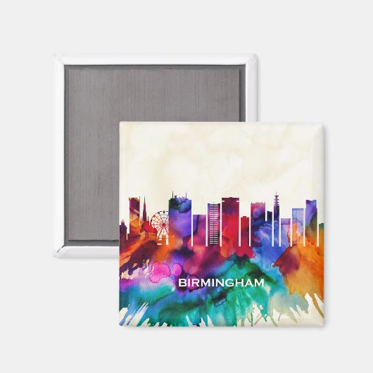 Birmingham Skyline Magnet (Vorderseite/Rückseite)