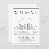  Birmingham Skyline Moderner Deko Adresswechsel Ankündigungspostkarte (Vorne/Hinten)