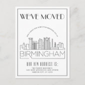 Birmingham Skyline Moderner Deko Adresswechsel Ankündigungspostkarte (Vorderseite)