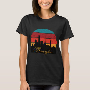 Birmingham Skyline Retro Sonnenuntergang Reise T-Shirt