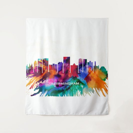 Birmingham Skyline Wandteppich (Vorderseite)