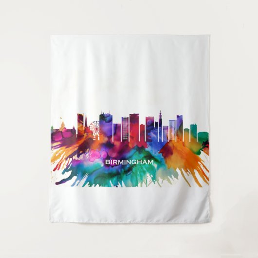 Birmingham Skyline Wandteppich (Vorderseite)
