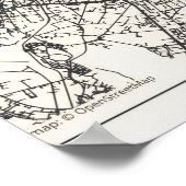 Birmingham Stadtplanposter – Modernes Minimal Urba Poster (Ecke)