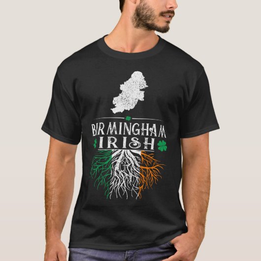 Birmingham UK City Irish Roots St Patrick Day T-Shirt (Vorderseite)