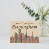BIRMINGHAM UK SKYLINE POSTKARTE (Stehend Vorderseite)