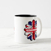 Birmingham Union Jack Sunflower British Pride Zweifarbige Tasse (VorderseiteRechts)