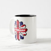 Birmingham Union Jack Sunflower British Pride Zweifarbige Tasse (Vorderseite Links)