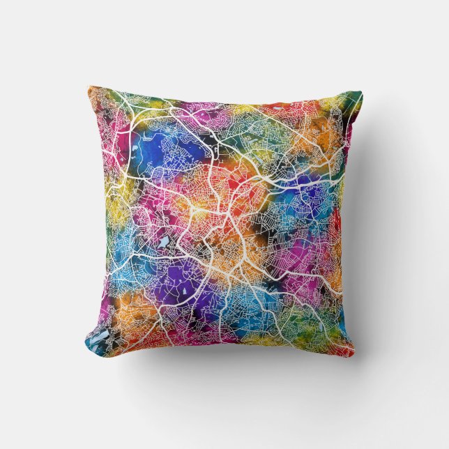 Birmingham United City Map Kissen (Vorderseite)