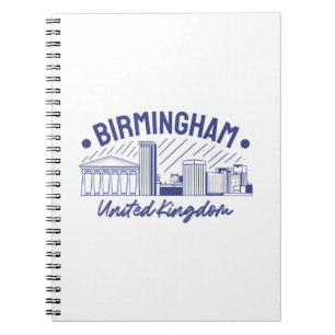 Birmingham Vereinigtes Königreich Skyline Grafik Notizblock
