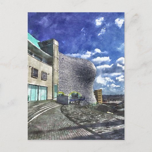 Birmingham Watercolor-Style Postkarte (Vorderseite)