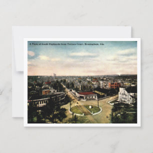 Birminghham AL, South Highlands View Vintag Postkarte