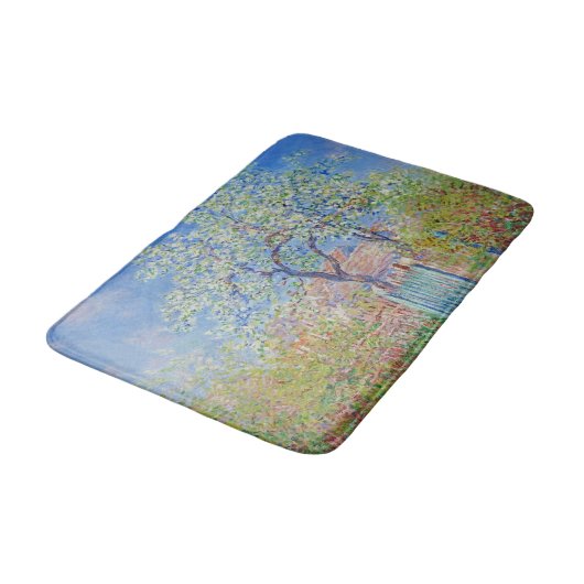 Birnbaum in Blüte - Claude Monet Badematte (Schrägansicht)