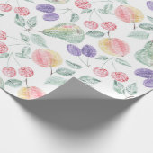 Birne, Apfel, Kirsche, Pflaume, Fruchtmischung, st Geschenkpapier (Ecke)