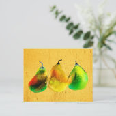 Birne, Aquarellfrucht, grüne Frucht Postkarte (Stehend Vorderseite)