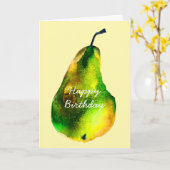 Birne, Aquarellfrucht Karte (Gelbe Blume)