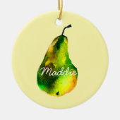 Birne, Aquarellfrucht Keramik Ornament (Vorne)