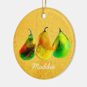 Birne Aquarellfrucht Keramik Ornament (Links)