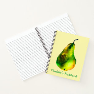 Birne, Aquarellfrucht Notizblock