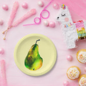 Birne, Aquarellfrucht Pappteller (Party)