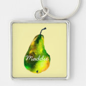 Birne, Aquarellfrucht Schlüsselanhänger (Vorne)
