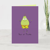 Birne aus Trunks - Funny Pear Pun Card Karte (Vorderseite)