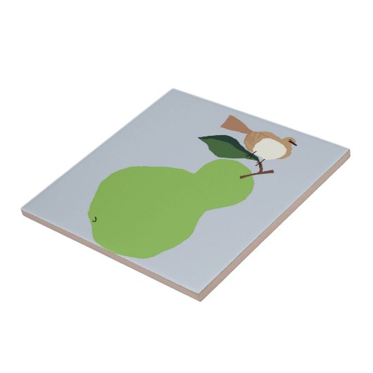 Birne Baum-grau Fliese (Seite)