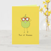 Birne Brille Funny & Niedlich Pear Pun Card Karte (Gelbe Blume)