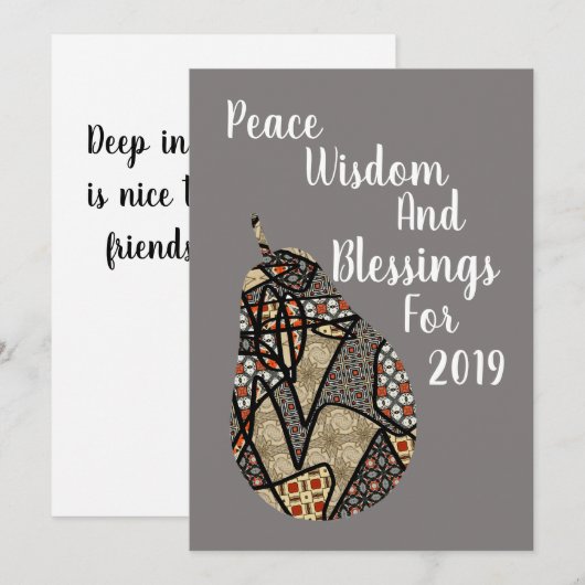 Birne Feiertagskarte (Vorne/Hinten)