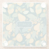 Birne floral Personalisiertes Muster Glasuntersetzer (Rückseite)
