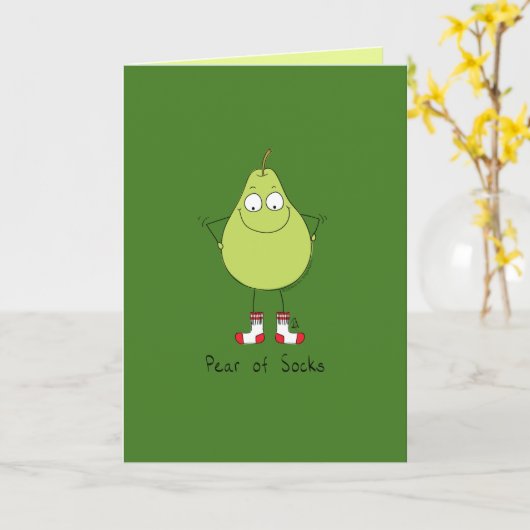Birne - Funny Pear Pun Card Karte (Gelbe Blume)