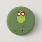 Birne Glasses Niedlich & Funny Button Button (Vorderseite)