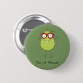 Birne Glasses Niedlich & Funny Button Button (Vorne & Hinten)