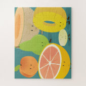 Birne Grapefruit Ananas Peach Cartoon Niedlich Nah Puzzle (Vertikal)