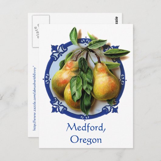 Birne Hauptstadt der Welt Medford, Oregon Souvenir Postkarte (Vorne/Hinten)