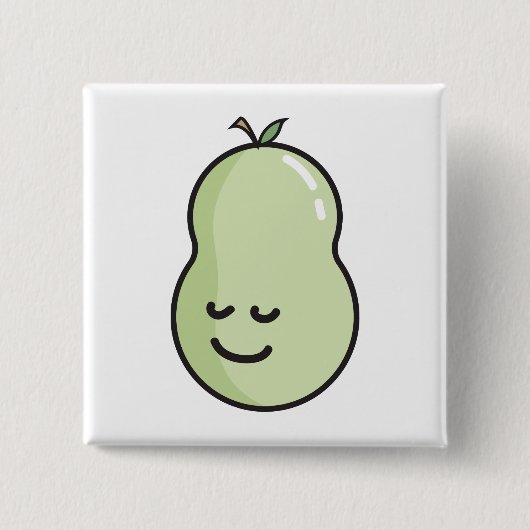 Birne mit einem Lächeln Button (Vorderseite)
