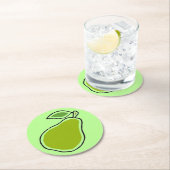 Birne Runder Pappuntersetzer (Vor Ort)