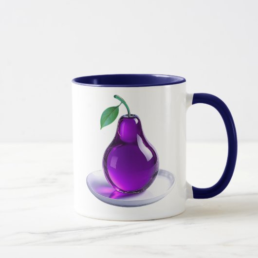 Birne, stilisiert auf Teller Tasse (Rechts)