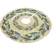 Birne Tree, Goldener Weihnachtsbaumrock Polyester Weihnachtsbaumdecke (Schrägansicht)