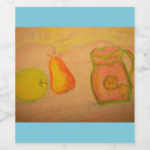 Birne und Apfelskizze Weinetikett (Einzelnes Label)