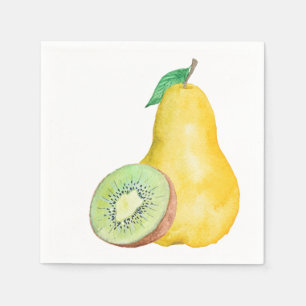 Birne und Kiwi Serviette
