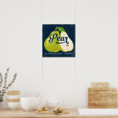 Birne Vintag Fruchtetikett Poster (Küche)