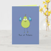 Birne von Mittens - Funny Pear Pun Card Karte (Gelbe Blume)