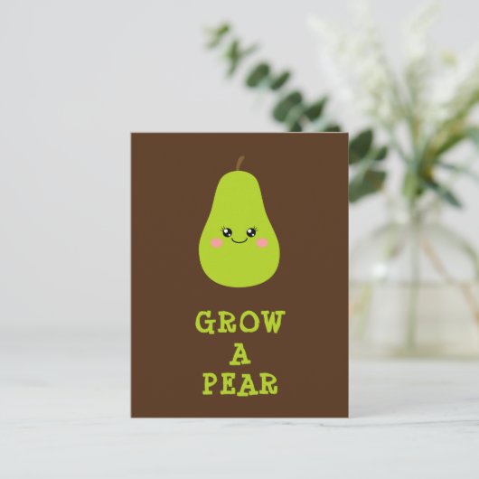 Birne wachsen postkarte (Stehend Vorderseite)
