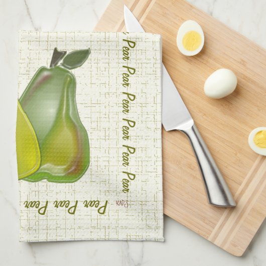 Birnen 3D (WC) Geschirrtuch (Viertel Falte)