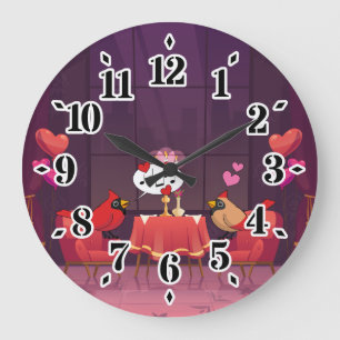 Birnen-Abendessen im nördlichen Kardinal Große Wanduhr