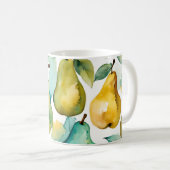 Birnen Aquarell Kunst Kaffeetasse (VorderseiteRechts)
